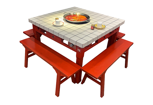 市井真瓷砖火锅桌 青石板火锅桌